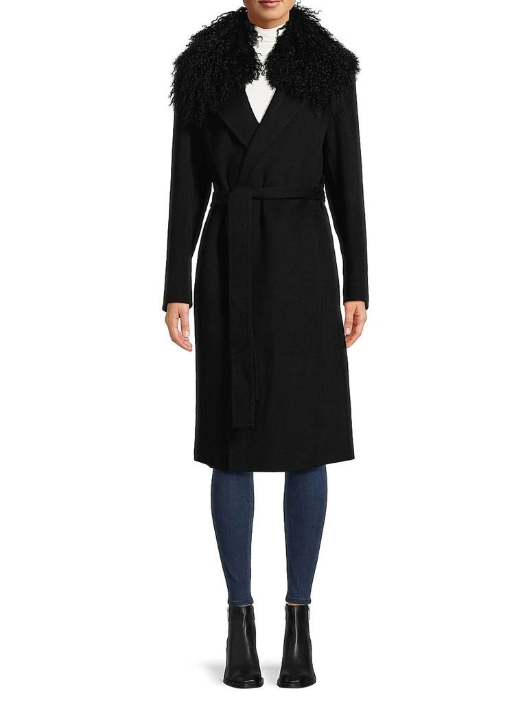 Kobi Halperin Shirley Shearling Collar Wool Coat 2