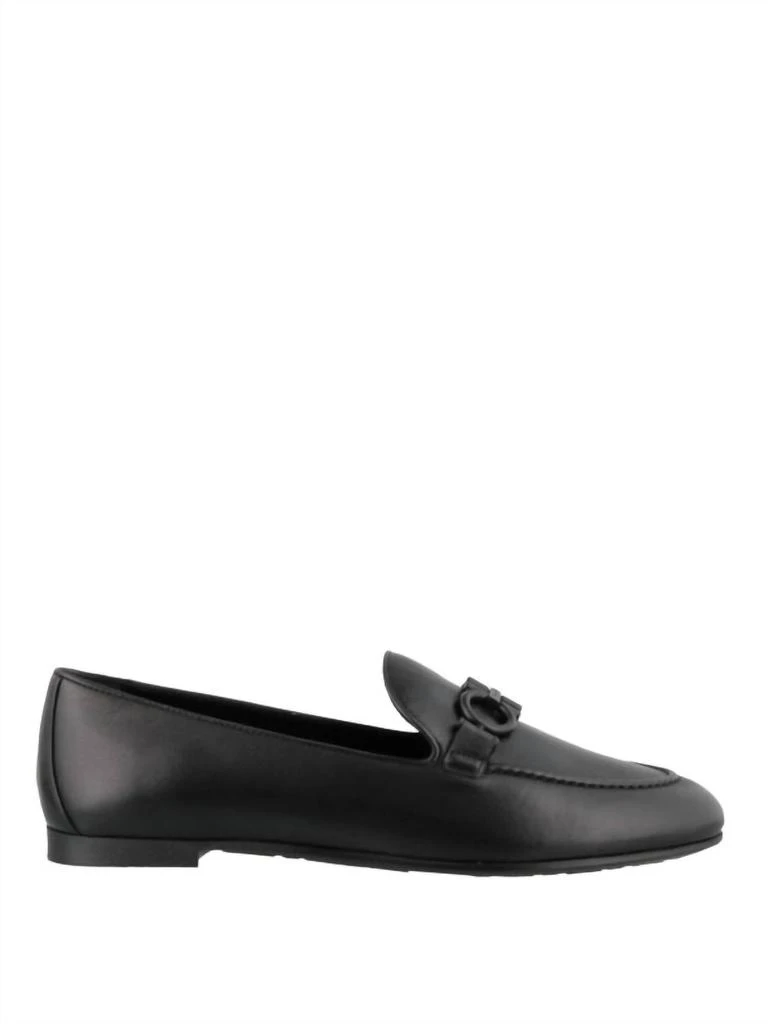 Salvatore Ferragamo Women
s Trifoglio Gancini Moccasins Loafers In Black 1