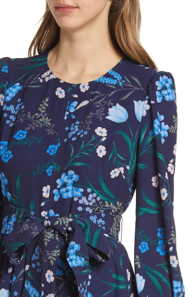 Eliza J Floral Print Long Sleeve A-Line Dress 4