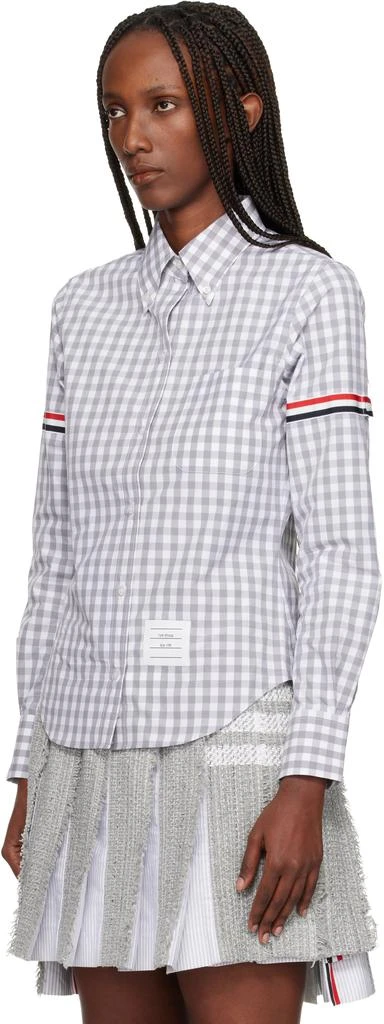 Thom Browne Gray Classic Long Sleeve Point Collar Shirt 4
