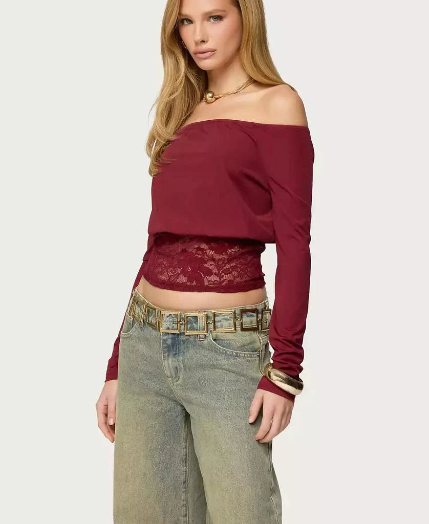 Edikted Women
s Dorona Lacey Off Shoulder Top 4