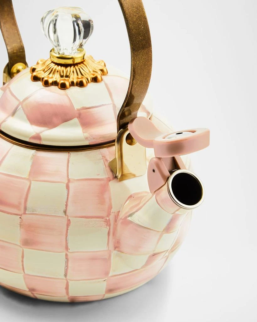 MacKenzie-Childs Rosy Check Whistling Tea Kettle 4