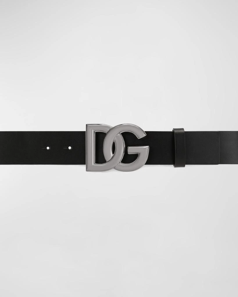 Dolce & Gabbana Men's DG-Logo Leather Buckle Belt 4