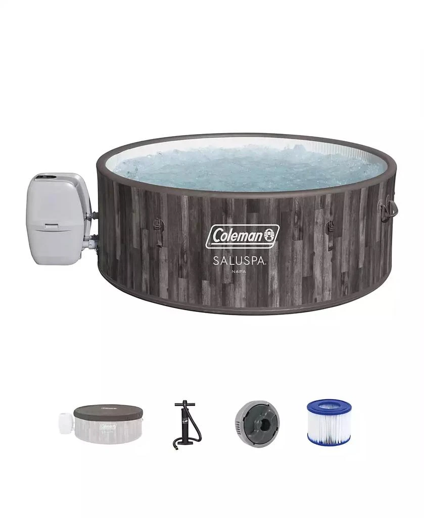 Bestway Coleman Napa AirJet Round Inflatable Hot Tub with EnergySense Cover, Brown