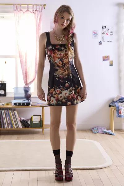 Urban Outfitters UO Bri Double Bow Sleek Satin Mini Dress