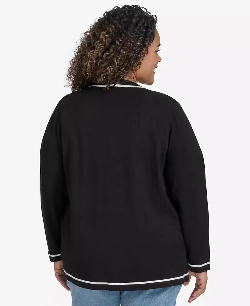 Karl Lagerfeld Paris Plus Size V-Neck Button-Front Cardigan, Exclusively at Macy's 2
