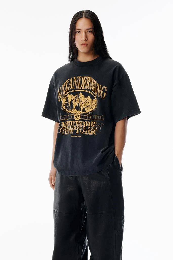 Alexander Wang Black Sunfade-Effect Wash Jersey Tee