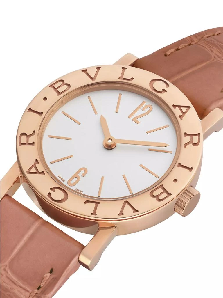 BVLGARI BVLGARI BVLGARI 18K Rose Gold & Alligator Leather Strap Watch/26MM 5