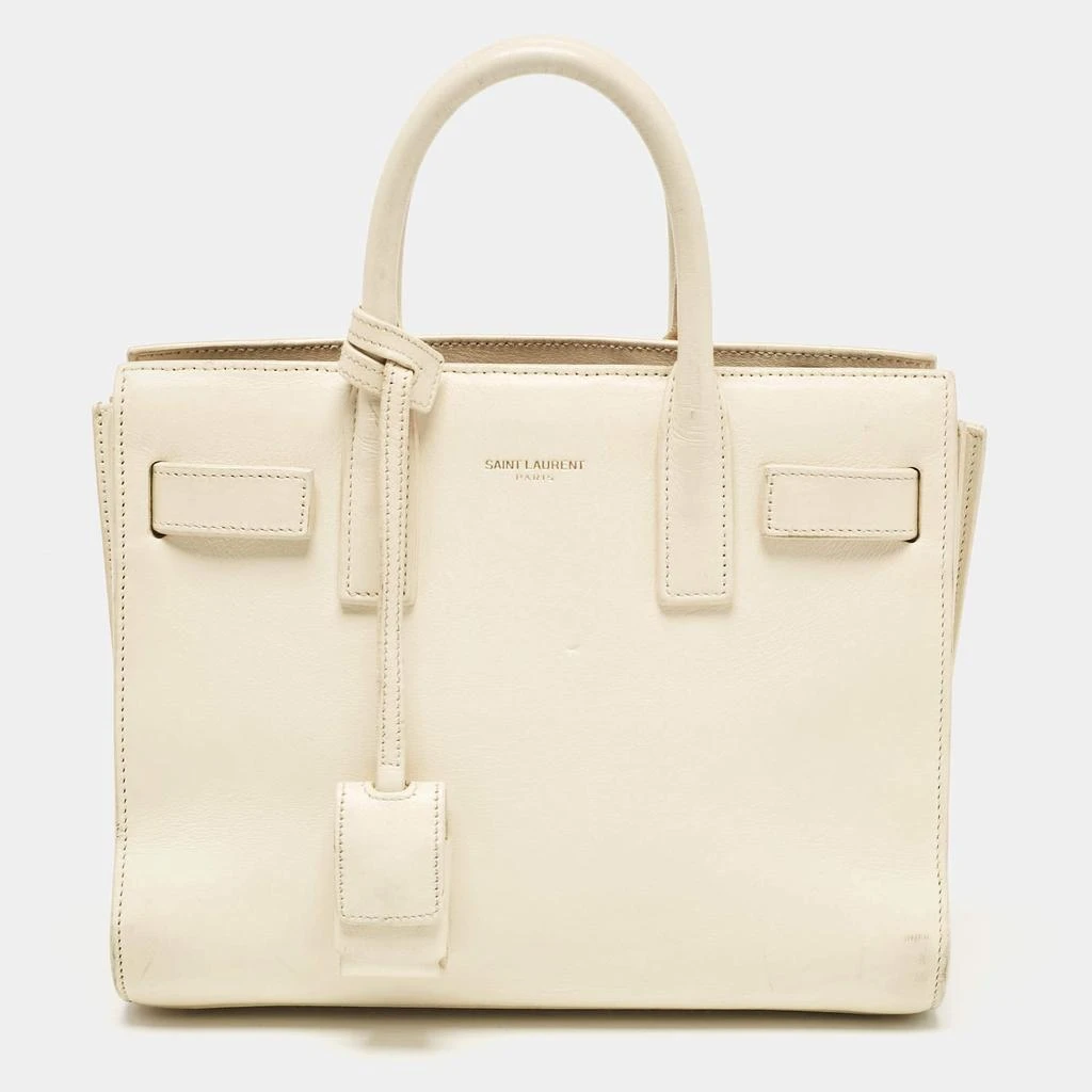 Yves Saint Laurent Saint Laurent Cream Leather Nano Classic Sac De Jour Tote 1