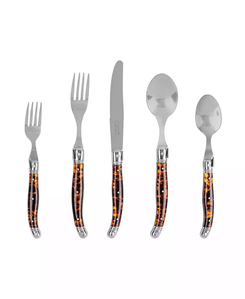 French Home Laguiole Connoisseur 20-Piece 18/10 Flatware Set with Tortoise Handles
