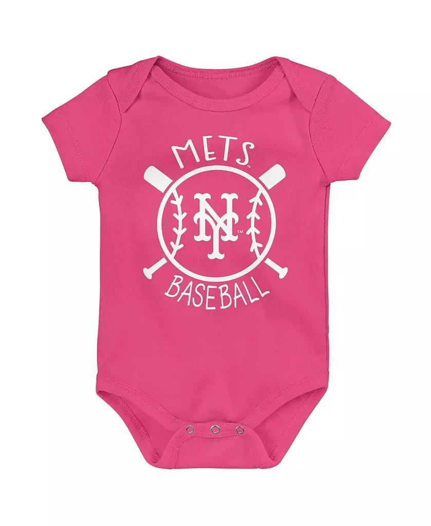 Outerstuff Baby Boys and Girls Blue New York Mets Slide Home Bodysuit, Set of 3