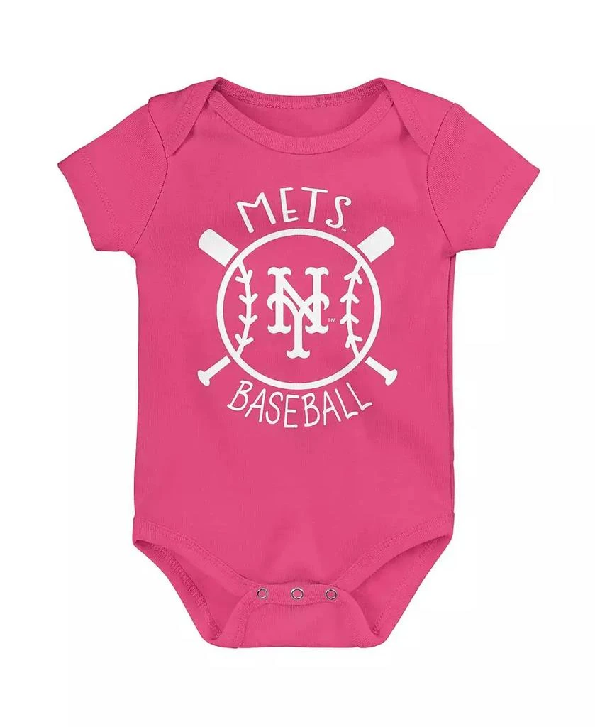 Outerstuff Baby Boys and Girls Blue New York Mets Slide Home Bodysuit, Set of 3 2