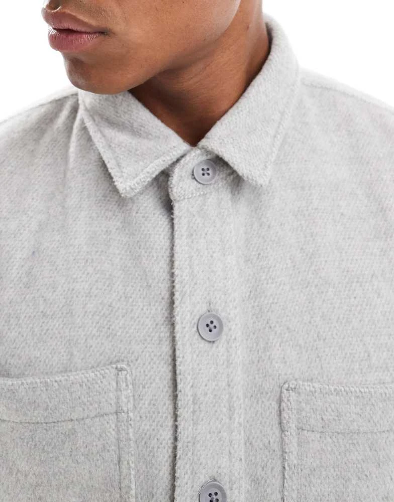 HOLLISTER Hollister brushed overshirt in grey 3