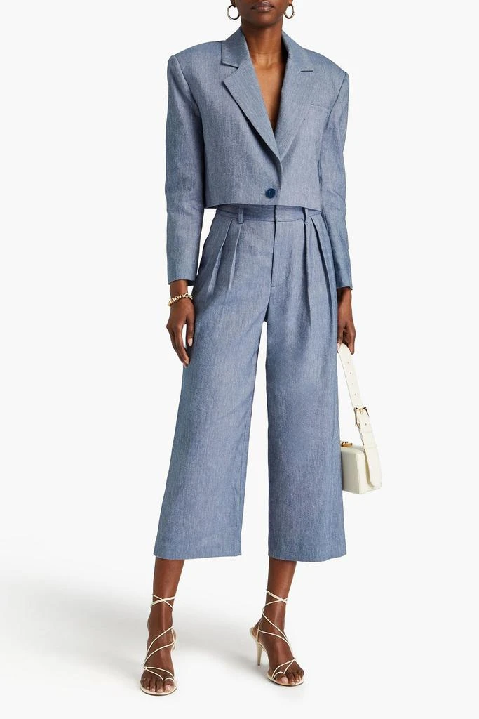 Alice + Olivia Cropped denim blazer 2