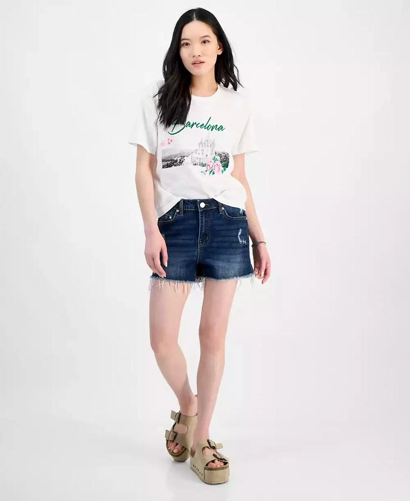Indigo Rein Juniors' Frayed-Hem Destructed Shorts 1