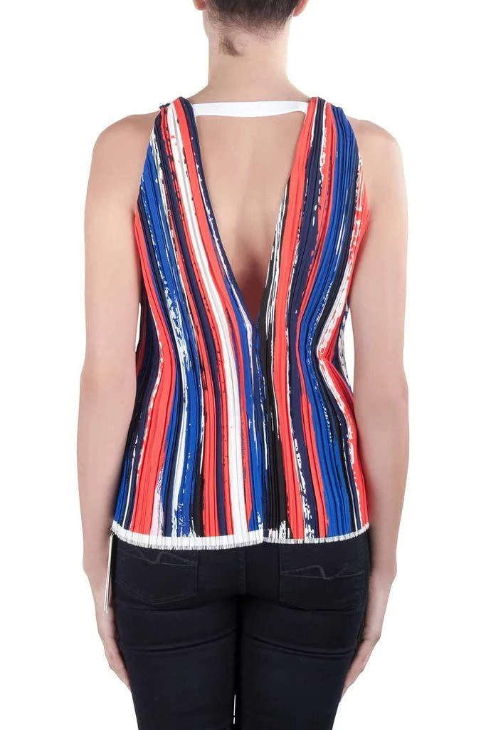 Dion Lee Dion Lee II Multicolor Plisse Striped Knit Sleeveless Top M 3