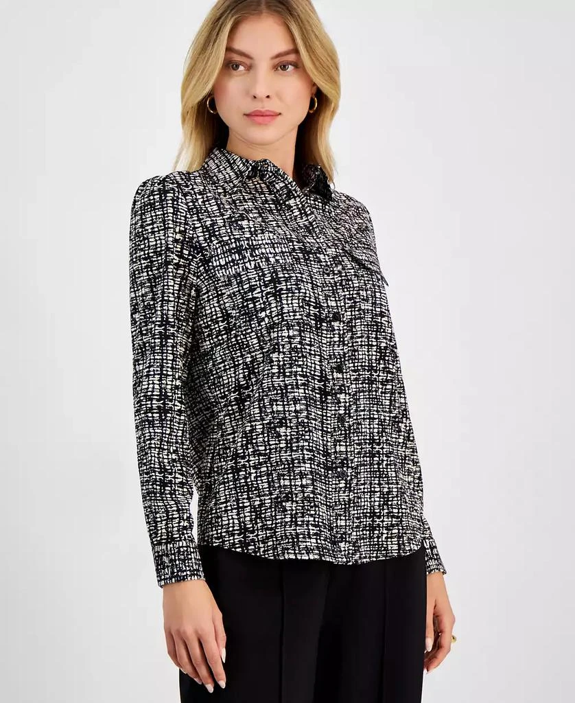 Bar III Women's Abstract-Print Shirt, Exclusively at Macy's 1