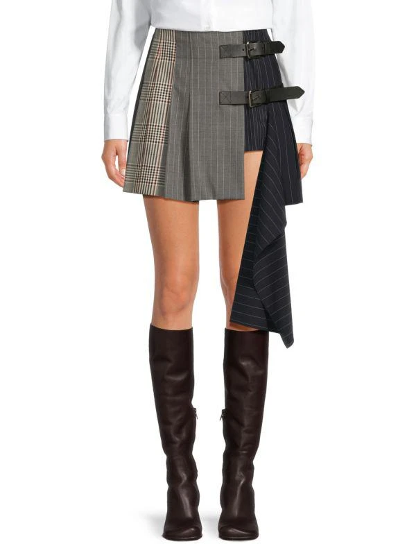 Monse Patchwork Pleated Mini Skirt 1