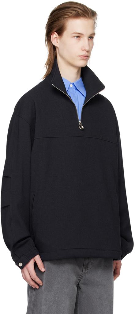 Solid Homme Navy Half-Zip Sweater