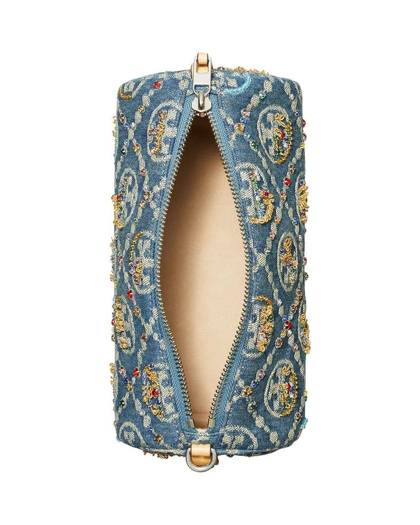 Tory Burch T Monogram Embellished Denim Cylinder Bag  2
