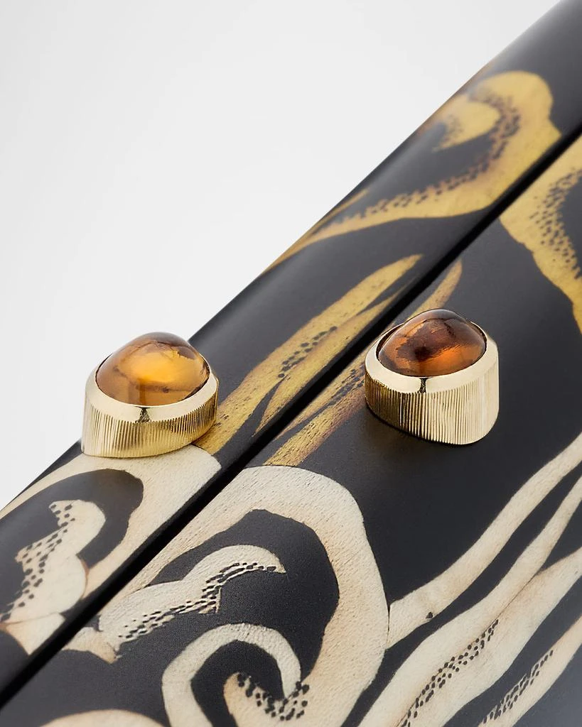 Silvia Furmanovich 18K Yellow Gold Marquetry Tibetan Rose Clutch 6