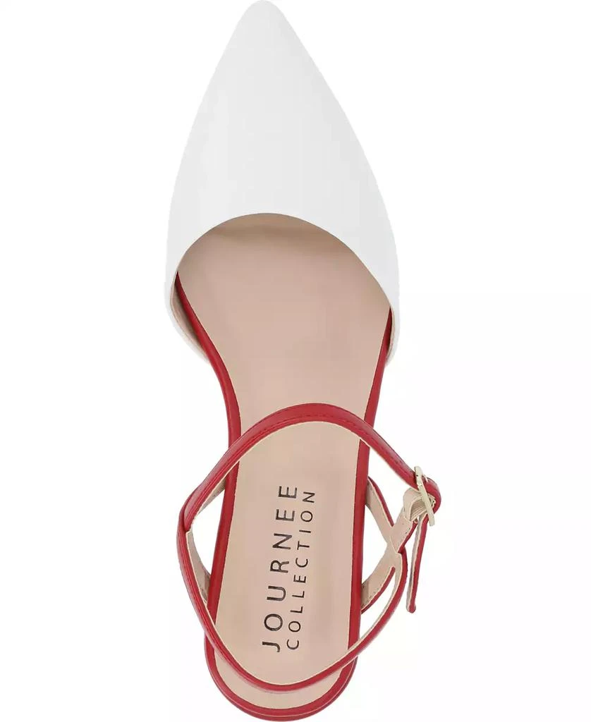 Journee Collection Women's Brynn Block Heel Pointed Toe Flats 4