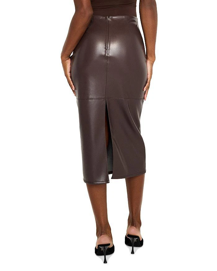 Good American Better Than Leather Faux Leather Midi Pencil Skirt 2