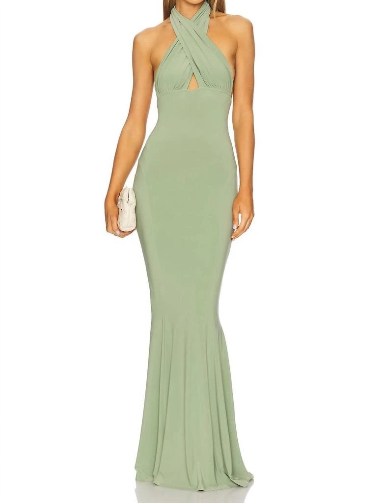 Norma Kamali Norma Kamali - Cross Halter Fishtail Gown