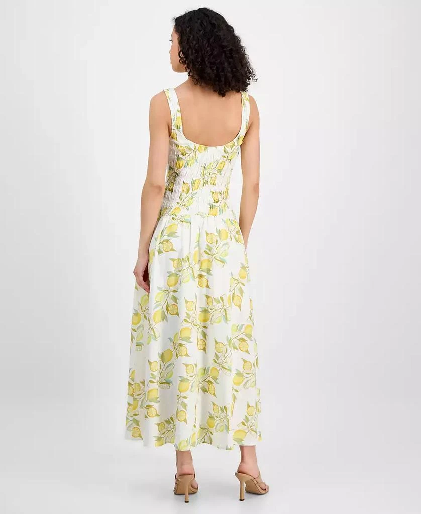 Avec Les Filles Women's Printed Smocked Drop-Waist Maxi Dress 5