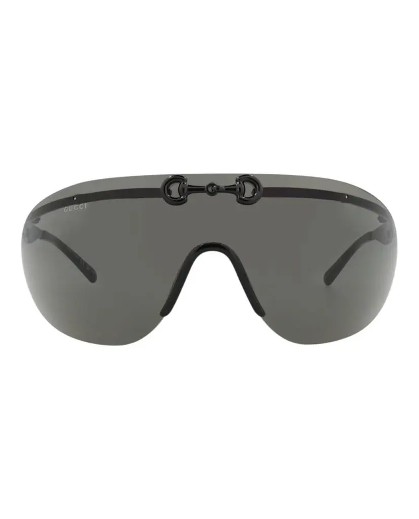 Gucci Shield-Frame Metal Sunglasses