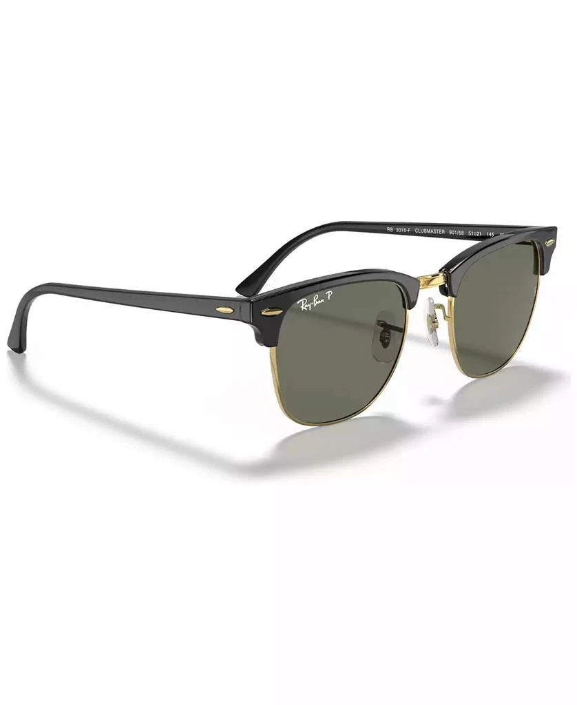 Ray-Ban Unisex Polarized Low Bridge Fit Sunglasses, RB3016F CLUBMASTER CLASSIC 55 6