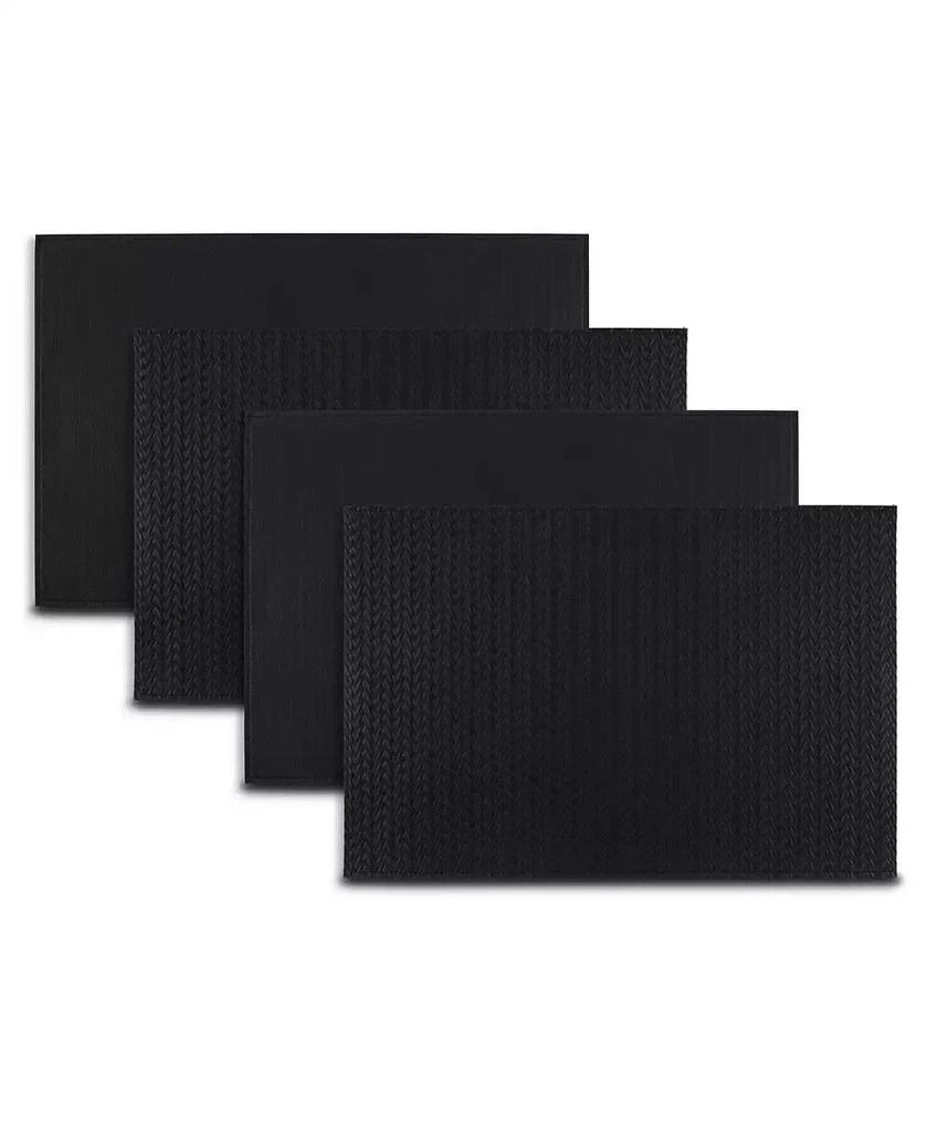 Dainty Home Hudson Reversible Premium Faux Leather 12" x 18" Rectangular Placemats Set of 4
