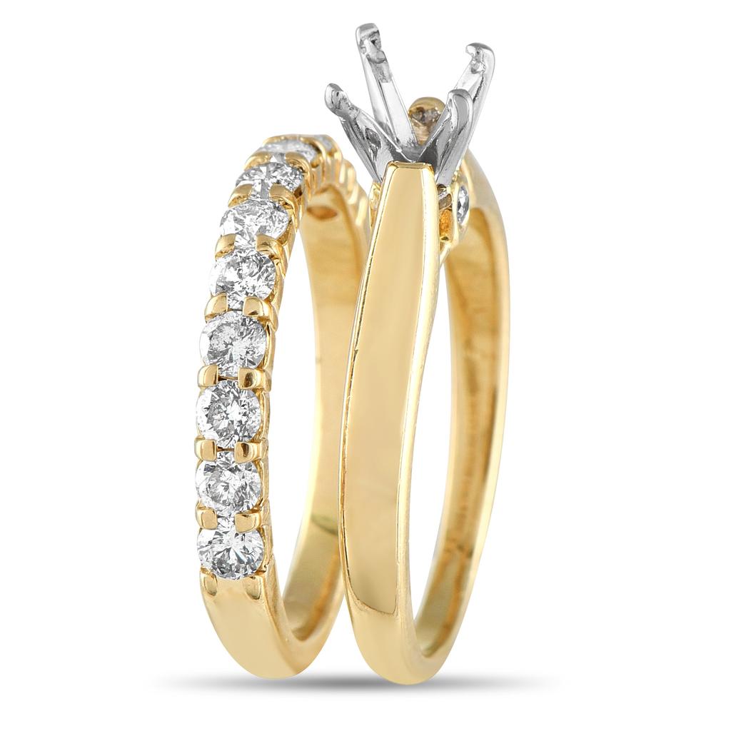 LB Exclusive 14K Yellow Gold 1.20ct Diamond Engagement Ring Set MF13-052825