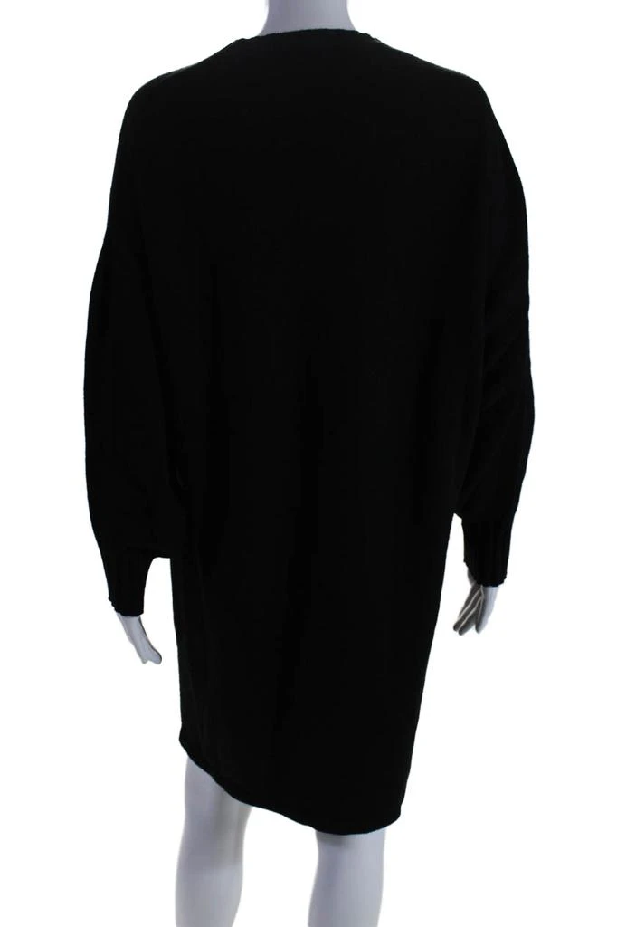 FUZZI Womens Half Sleeve Crew Neck Short Sweater Dress Black 3