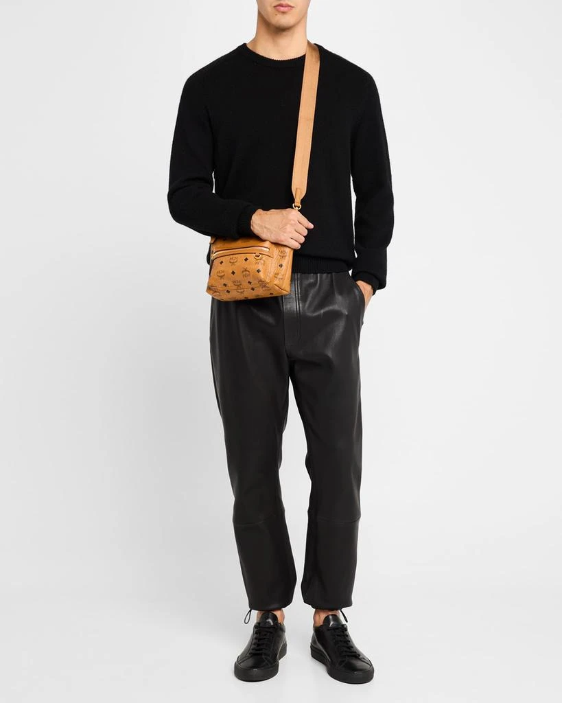 MCM Men's Aren Small Visetos Leather Crossbody Bag 6