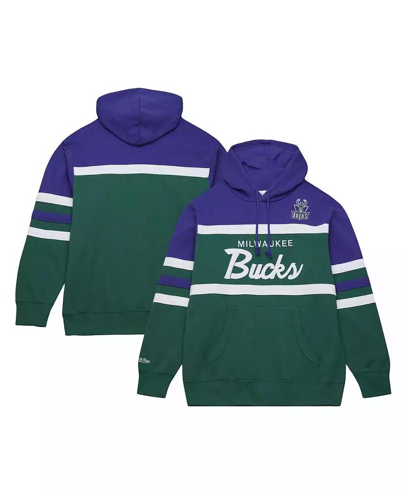 Mitchell & Ness Men's Green, Purple Milwaukee Bucks Head Coach Pullover Hoodie