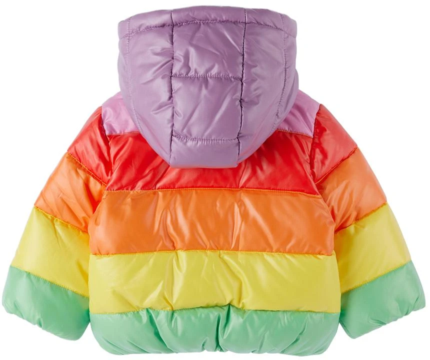 Stella McCartney Baby Multicolor Rainbow Striped Puffer Jacket 2