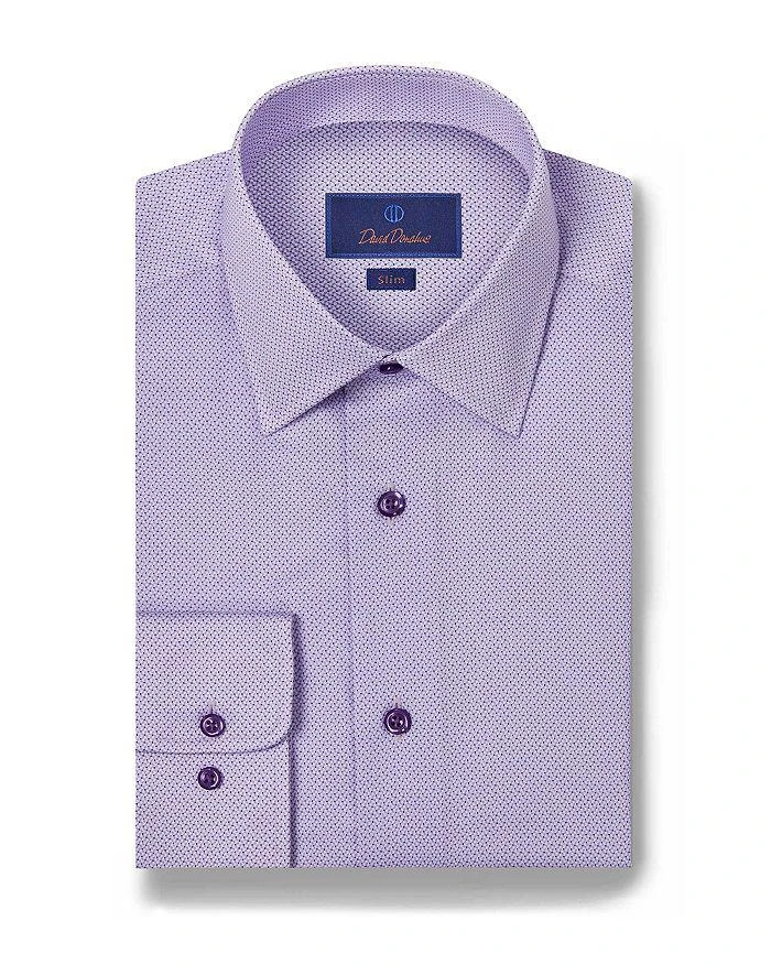 David Donahue Cotton Micro Dot Print Slim Fit Dress Shirt 1