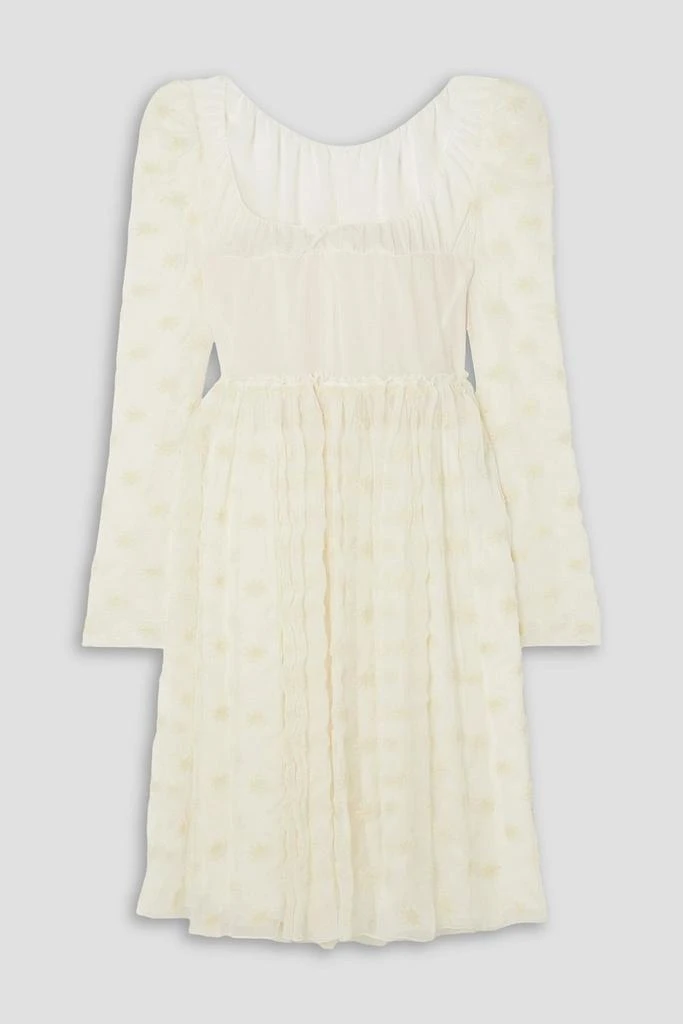 green emerald velvet dress Chloe Dress, Fallen Flower Embroidery 2