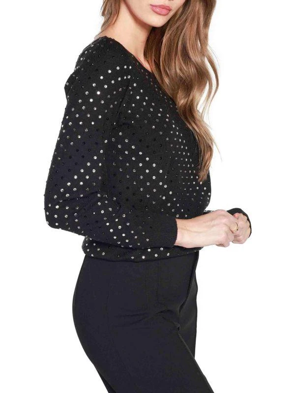 belldini Rhinestone Embellished Long Sleeve Sweater 3