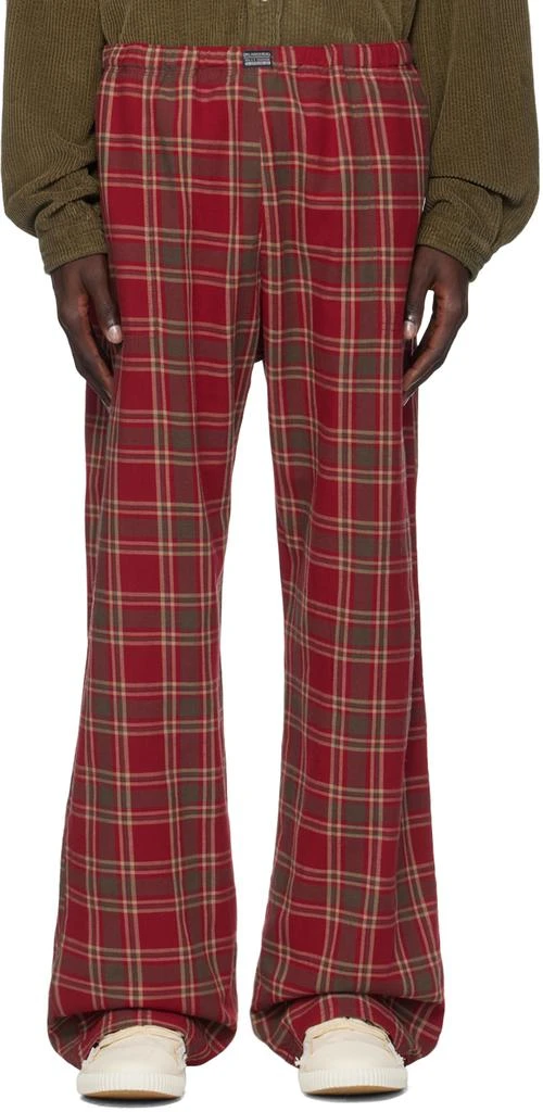 ERL Red Plaid PJ Lounge Pants 1