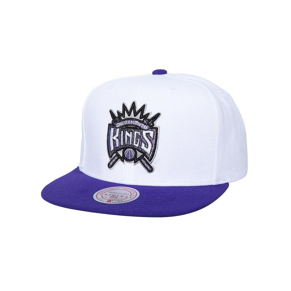 Mitchell & Ness Men's White Sacramento Kings Soul Logo Shine 2-Tone Snapback Hat