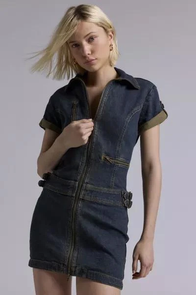 GUESS JEANS GUESS ORIGINALS Utility Zip Denim Mini Dress 3