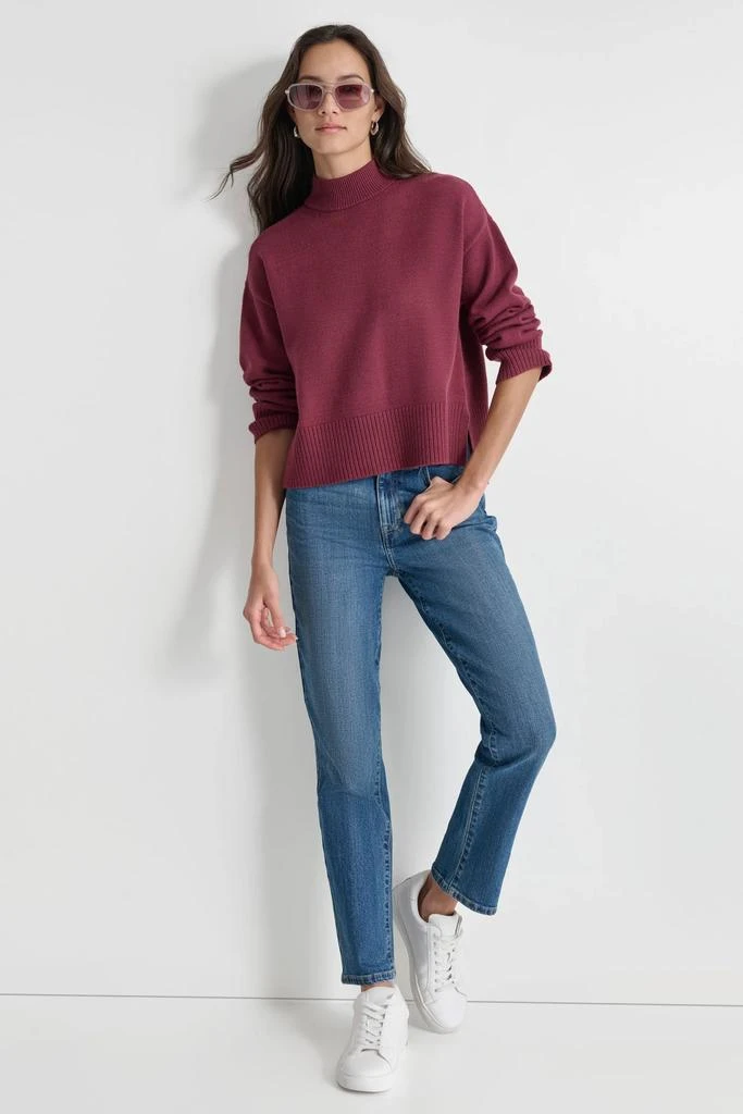 DKNY MOCK NECK HIGH LOW SWEATER 3