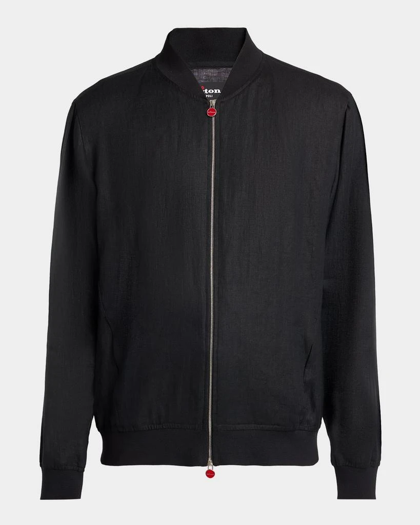 Kiton Men
s Linen Full-Zip Blouson