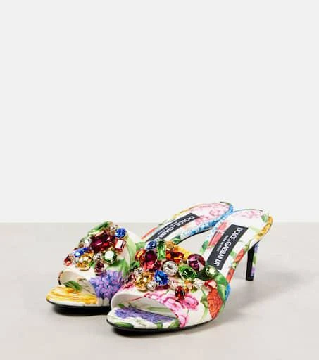 Dolce 
Gabbana Kiera floral embellished brocade mules 4
