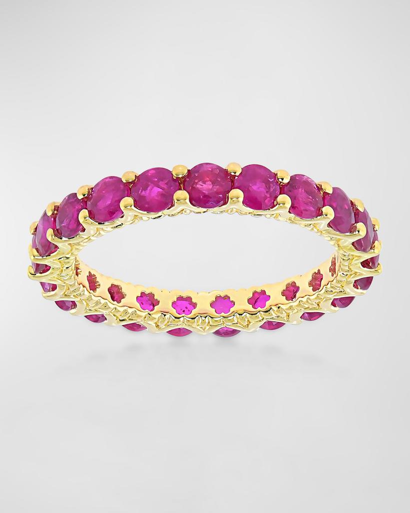 Stevie Wren 18K Yellow Gold Ruby Hero Gemstone Eternity Band, Size 6.5