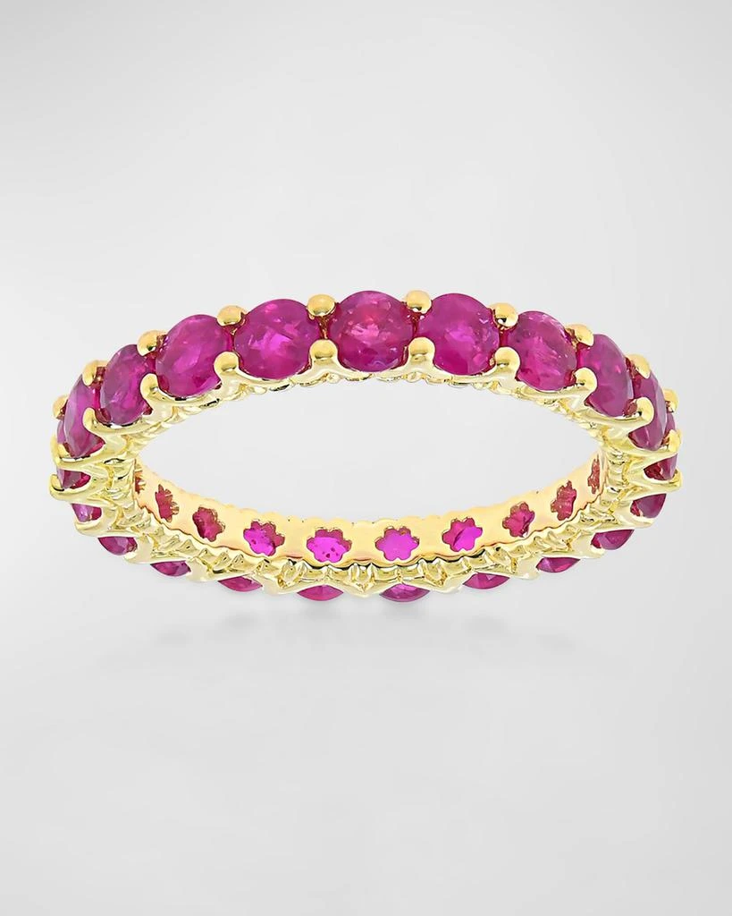 Stevie Wren 18K Yellow Gold Ruby Hero Gemstone Eternity Band, Size 6.5 1