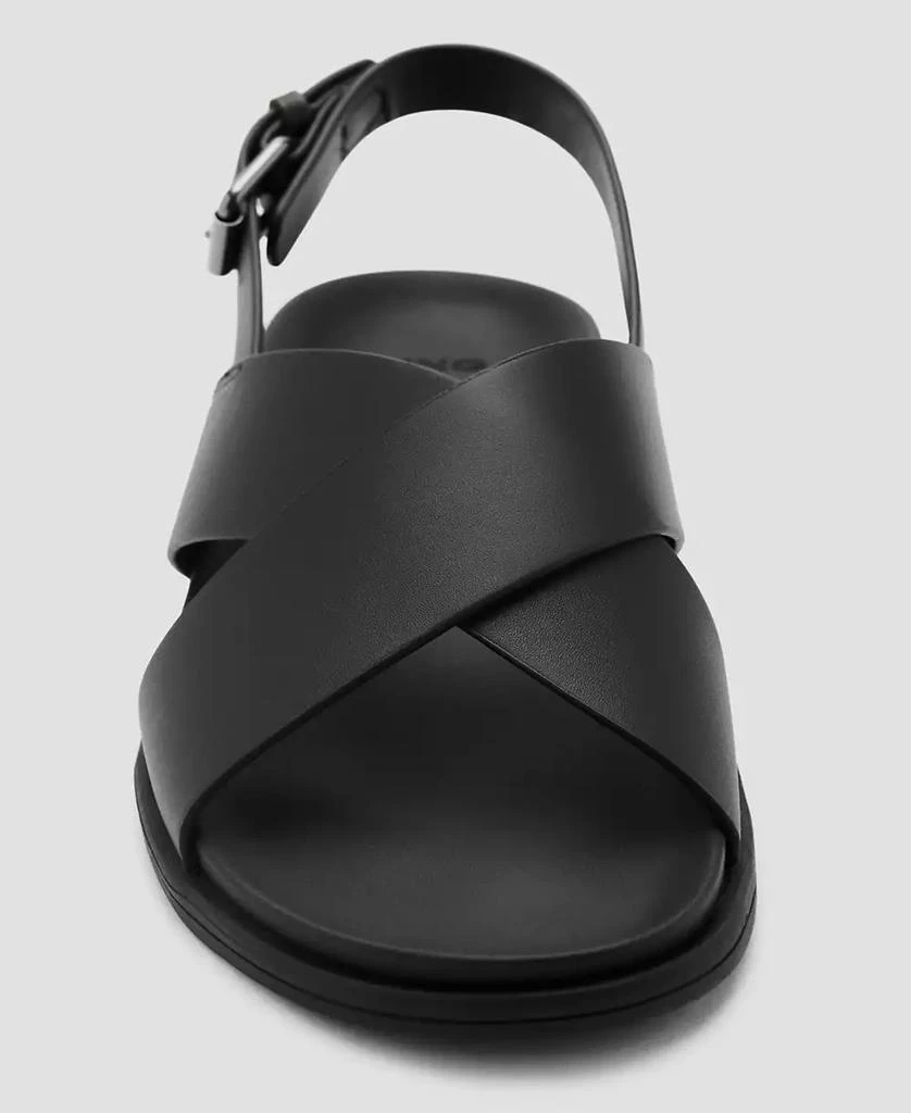 Mango Men's Leather Crossed Strap Sandals 2
