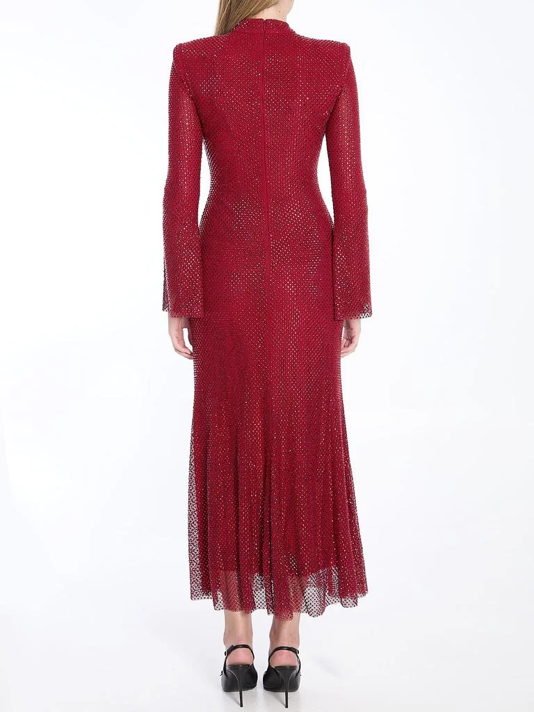 Self Portrait Rhinestone Fishnet Long Dress 4